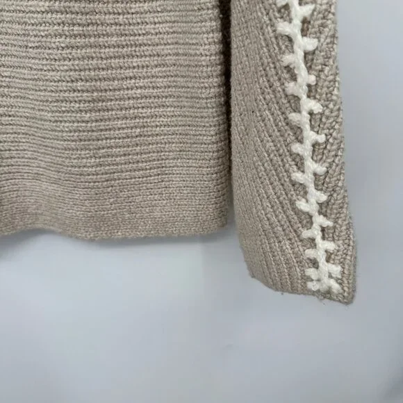 Pure Jill Hand-Stitched Details Sweater woman’s size XL Oatmeal Minimalist - Picture 4 of 10